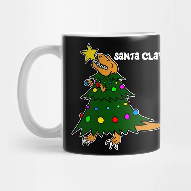 Santa Claws Shirt Funny Dino Christmas Tshirt T Rex Holiday Gift Santa Christmas Party Tee by NickDezArts